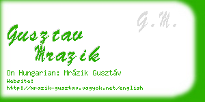 gusztav mrazik business card
